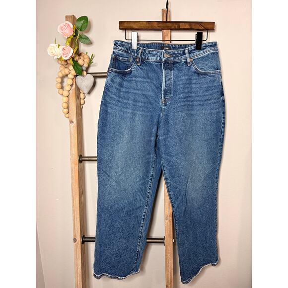 Express Denim - Express Relaxed Straight Ankle High Rise Womens Jeans Size 12 Regular